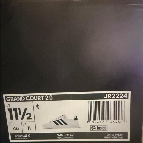 adidas White Sneakers with Green Three-Stripe Accents - Picture 2 of 4